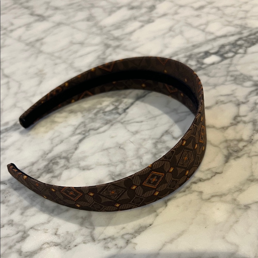 J. Crew Brown and Orange Geometric Headband - Picture 3 of 4